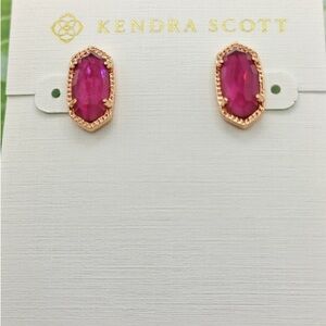 KENDRA SCOTT ROSE GOLD ELLIE POSTS IN FUCHSIA PINK NEW ON CARD BEAUTIFUL!